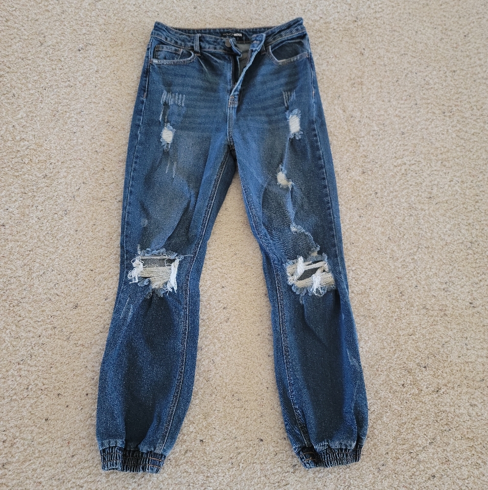 Size 5 Fashion Nova Distressed High Rise Jean Joggers